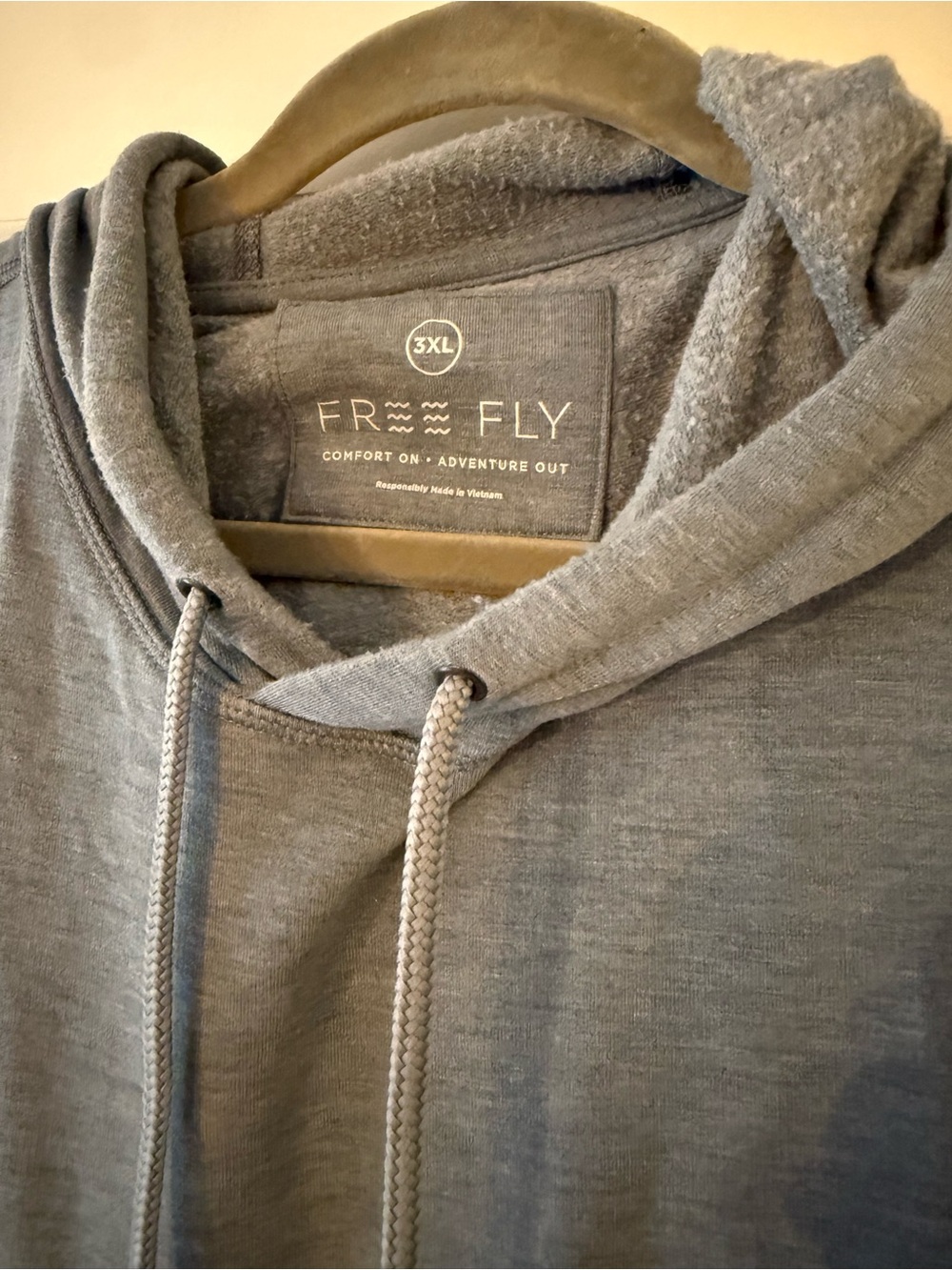 Free Fly Apparel Men's Bamboo Fleece Hooded Pullover Shirt - Slate Blue - Picture 2 of 4